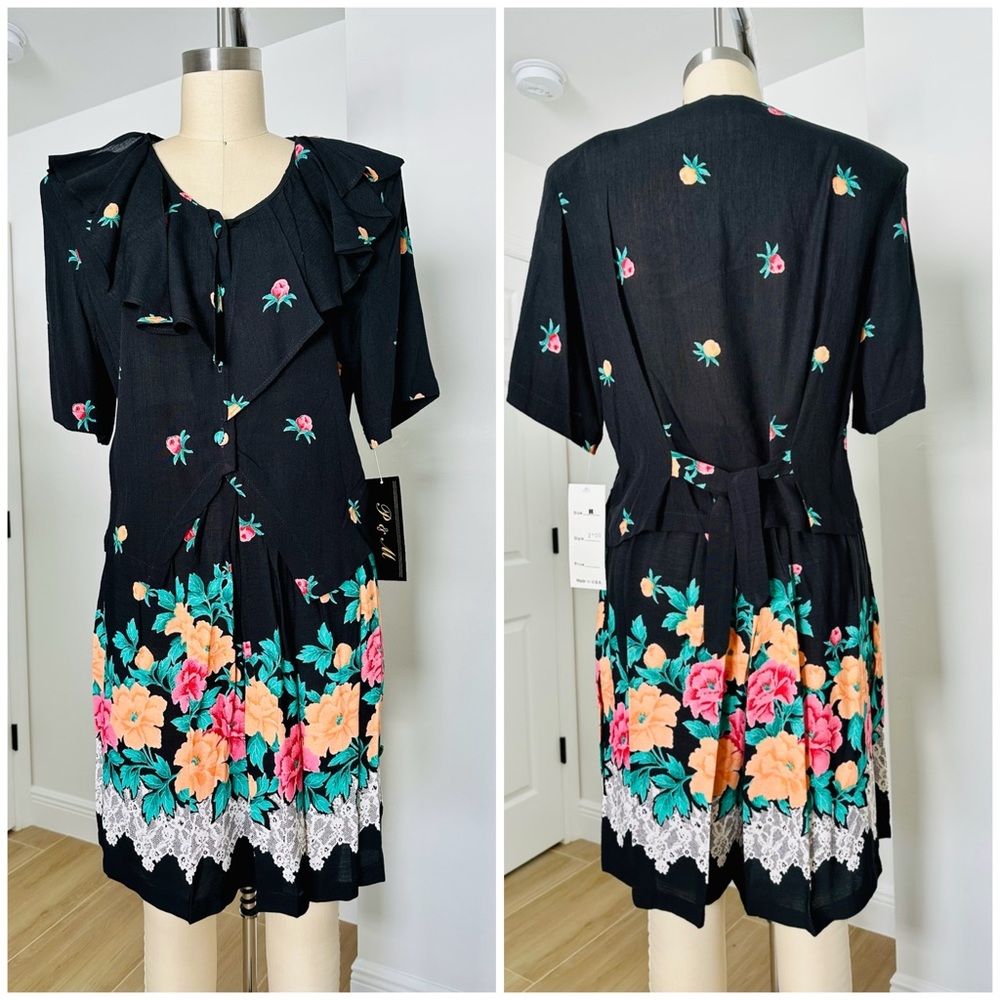 Vintage 80’s Floral High Waisted Shorts & Top Set